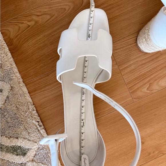 Hermes White Leather Platform Sandals - Picture 9 of 11